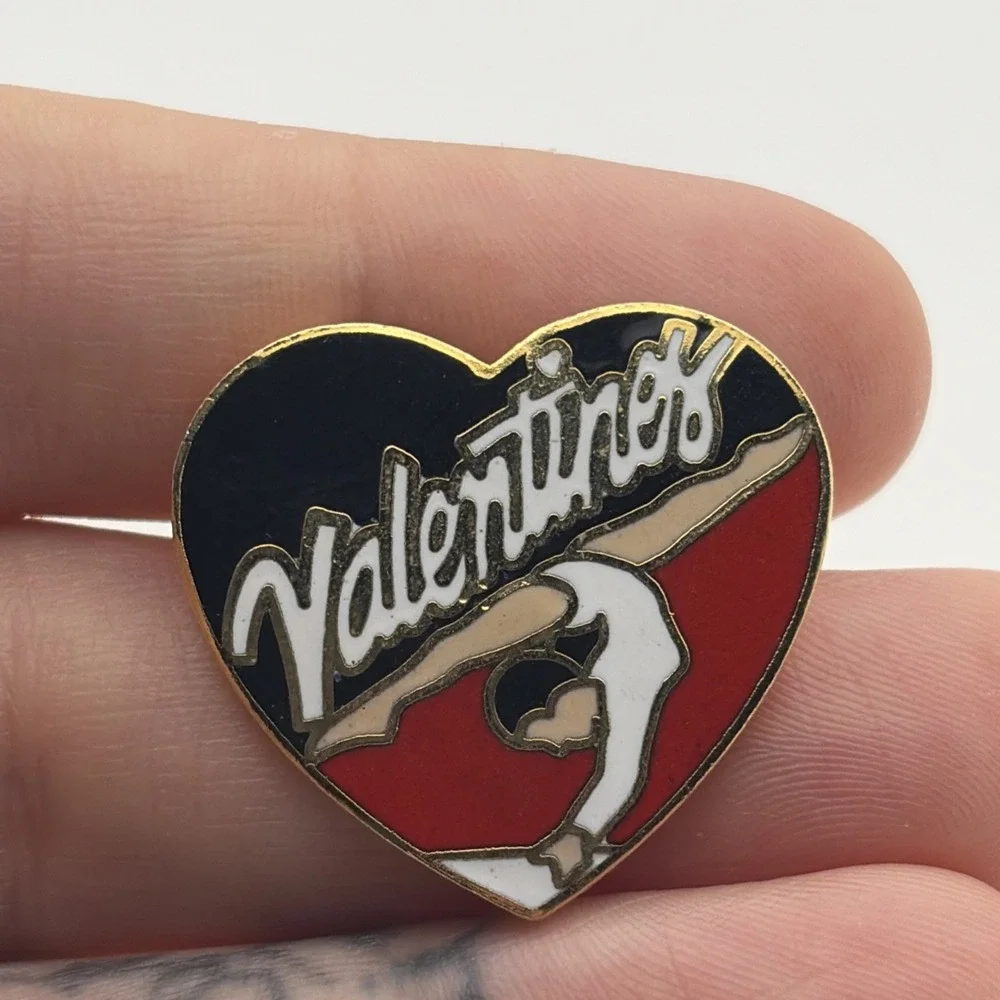 Valentine's Gymnastics Heart Lapel Hat Pin